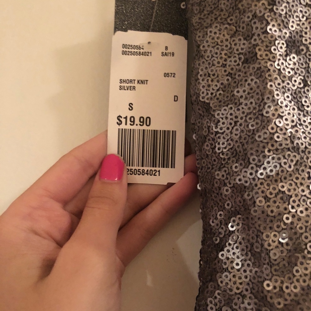 Forever 21 Sparkly Silver Shorts - Picture 4 of 4